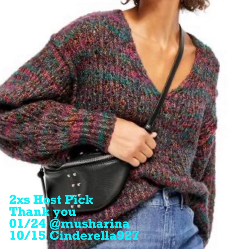 Free People sweater Atlantis multi color sz XS New!